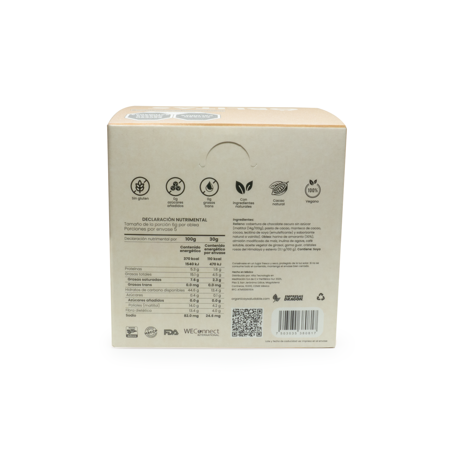 Caja con Obleas sabor Café