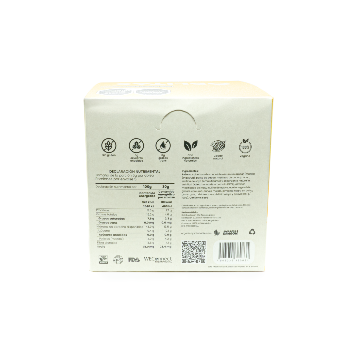 Caja con Obleas sabor Golden milk