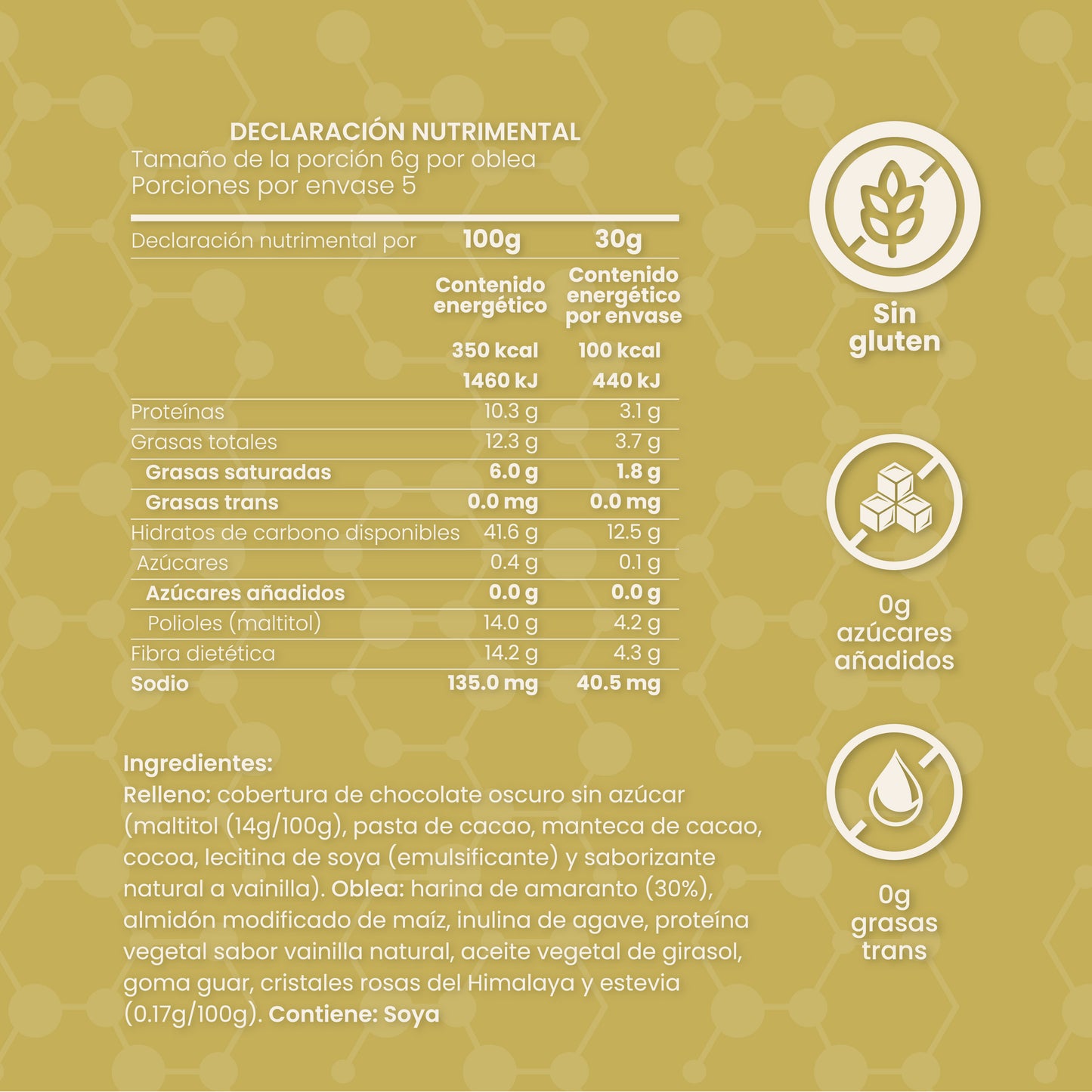 Oblea sabor Vainilla con Proteína