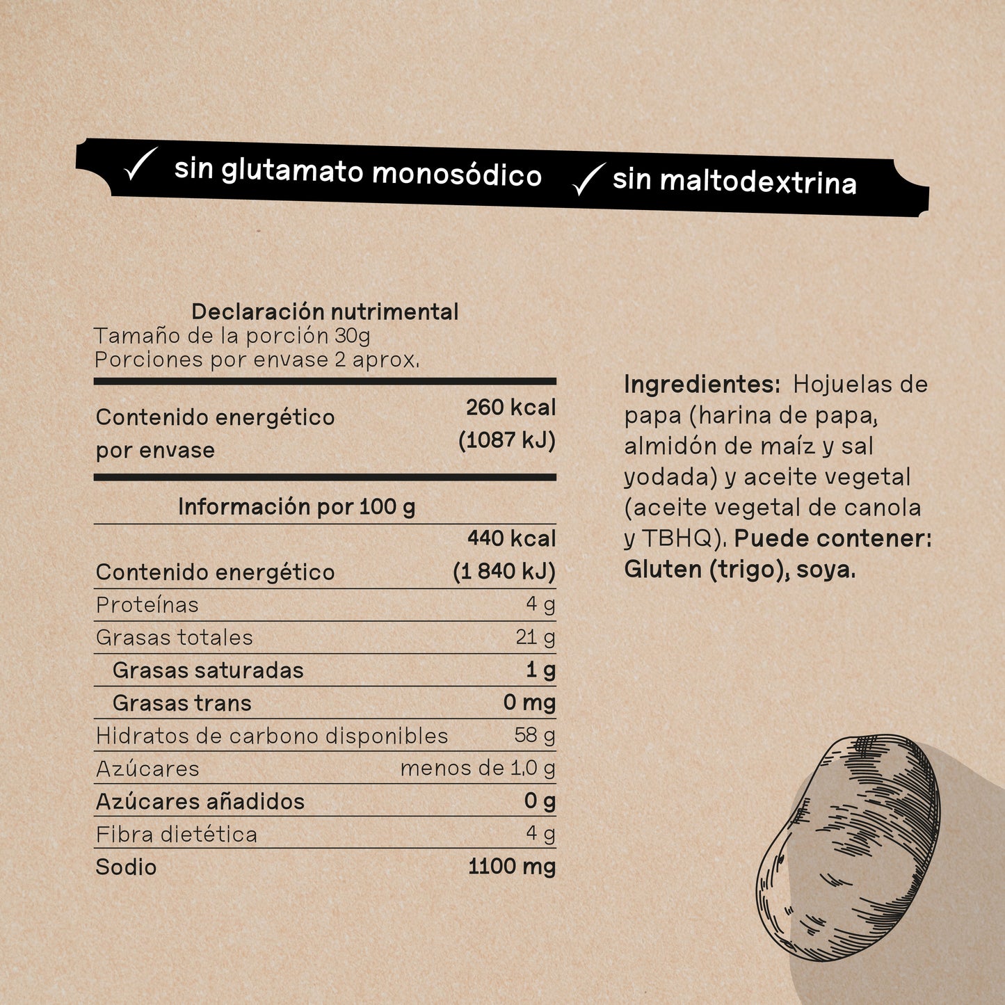Hojuelas de papa Natural - 60g