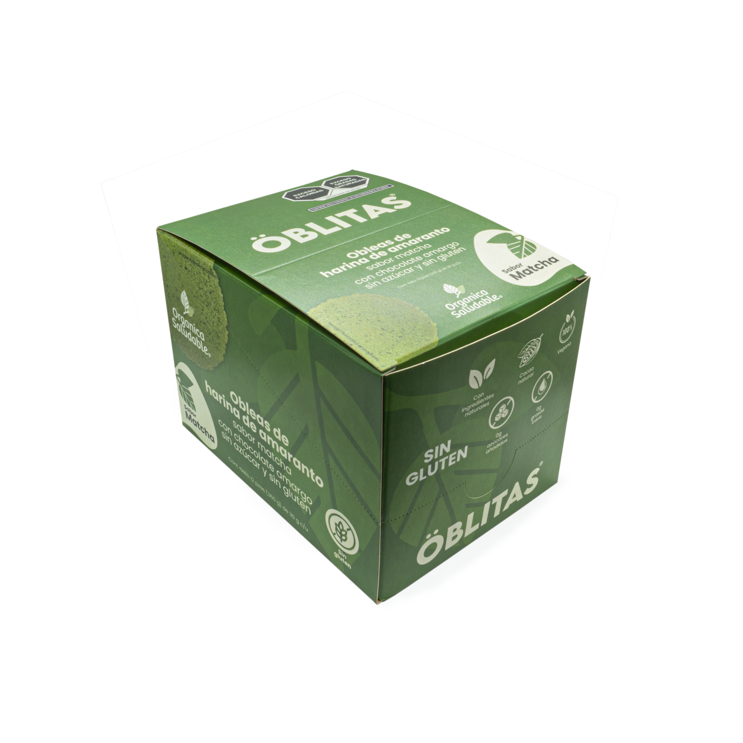 Caja con Obleas sabor Matcha