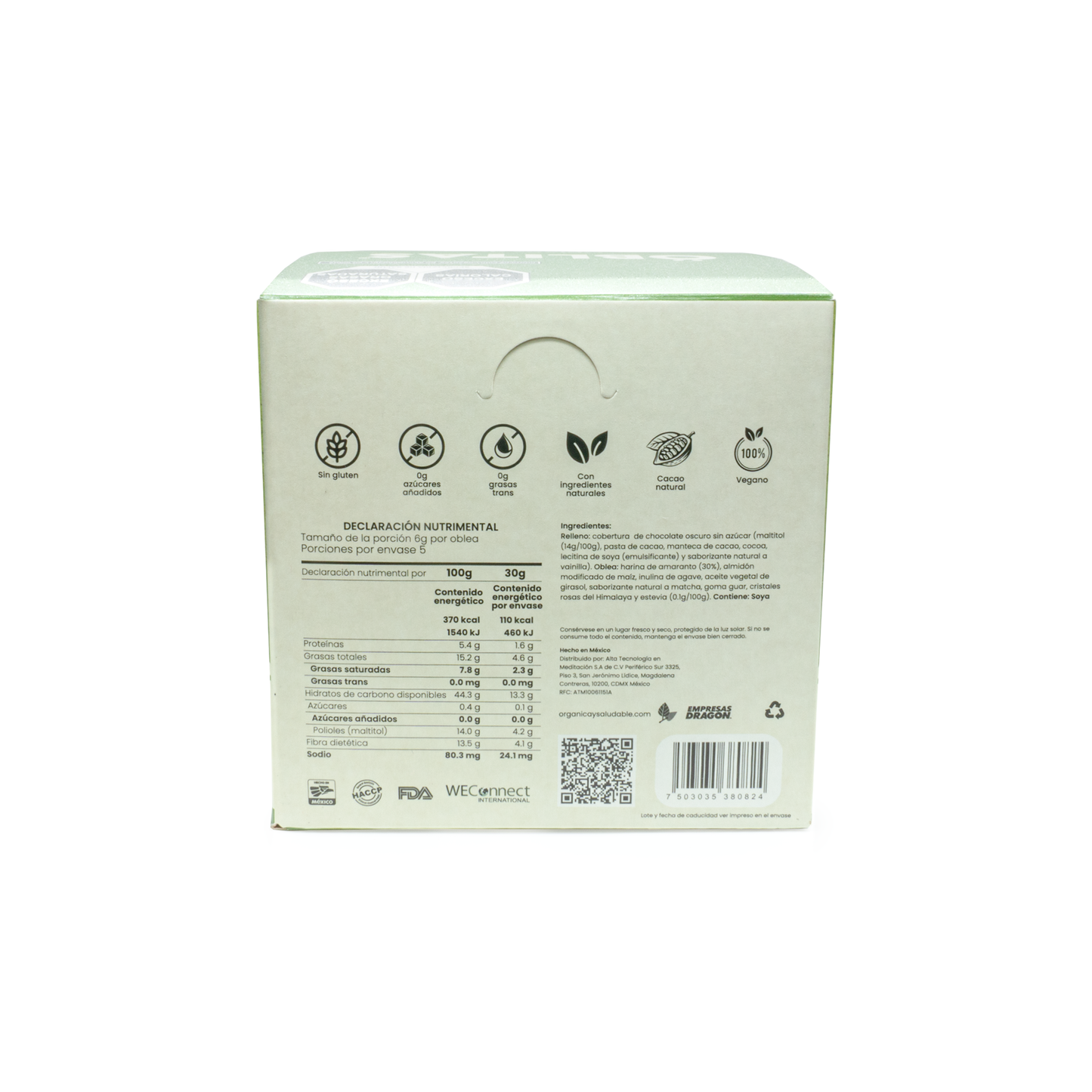 Caja con Obleas sabor Matcha