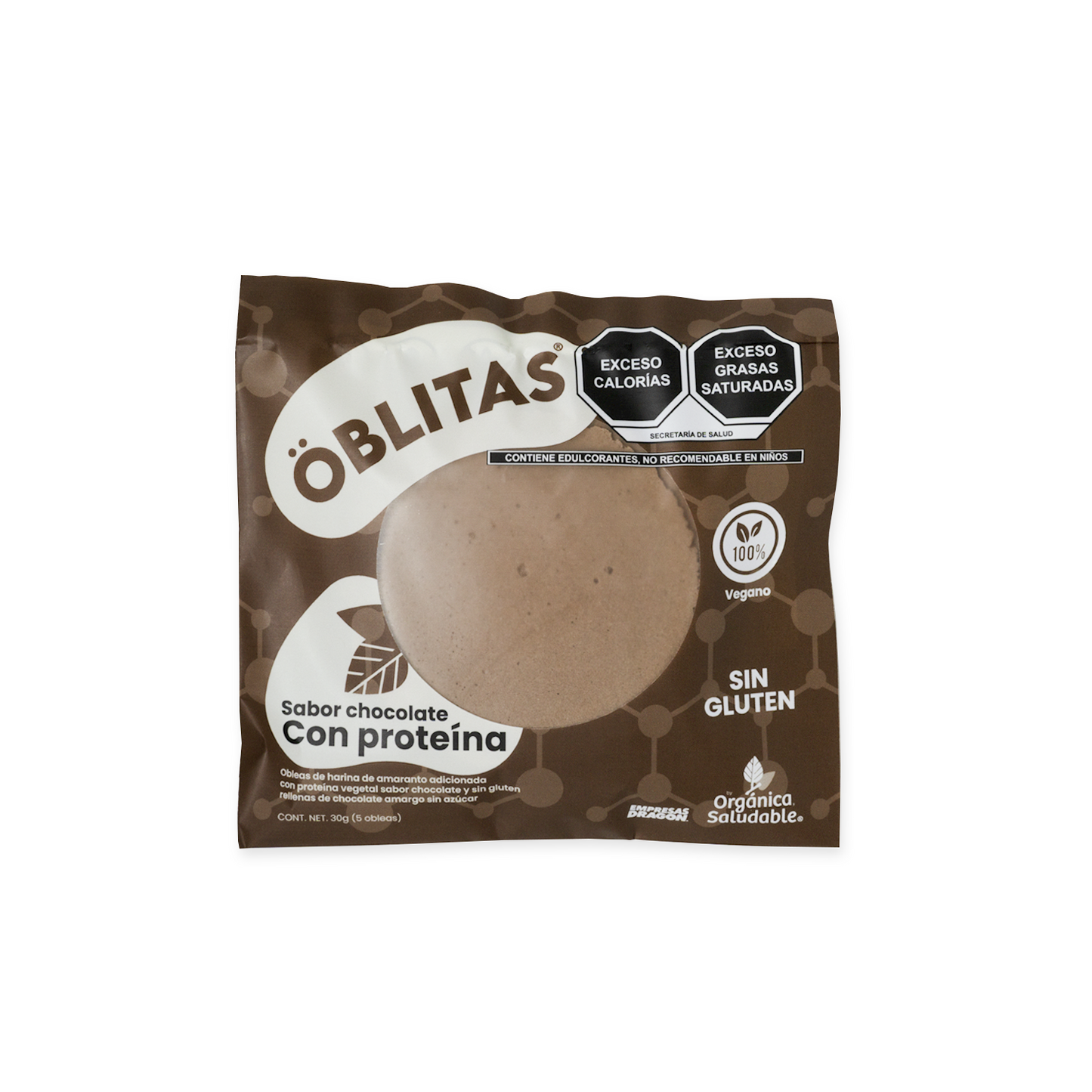 Caja con Obleas sabor Chocolate con Proteína