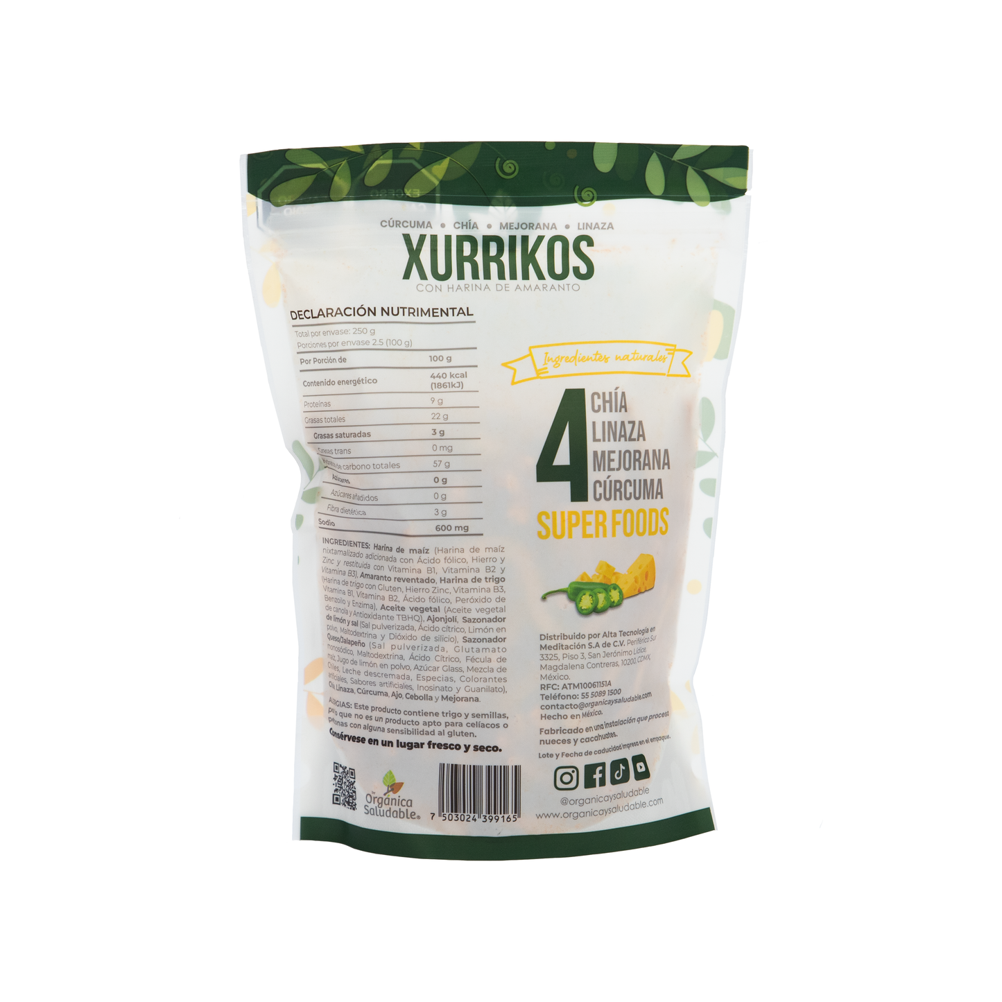 Xurrikos de Queso y Jalapeño - 250grs